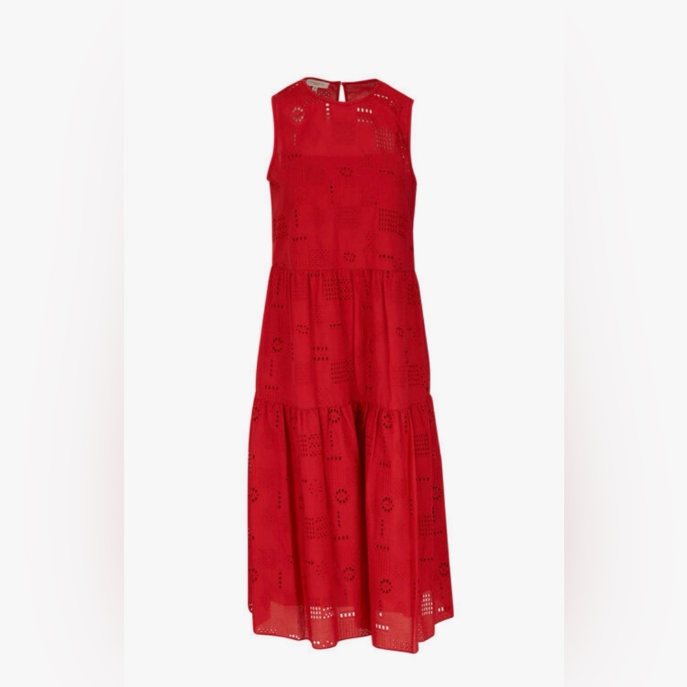 LAFAYETTE 148 NEW YORK - Blair Flame Eyelet Midi Dress
